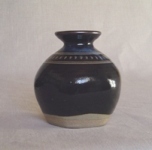 Fat medium black slip vase 5